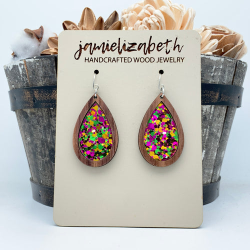 Mardi Gras Acrylic - Earrings