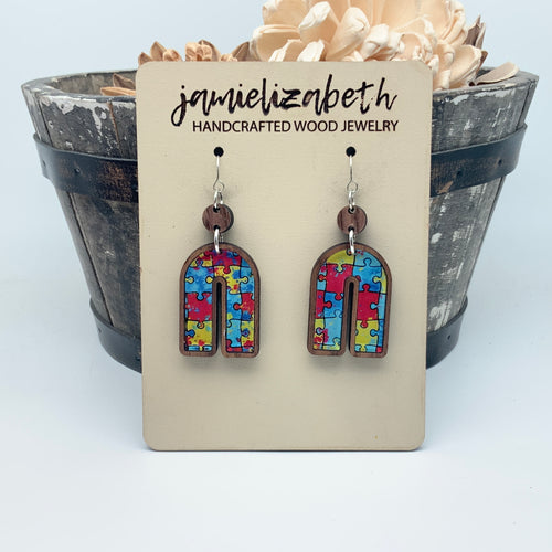 Beautiful Puzzle Autism Awareness Earrings