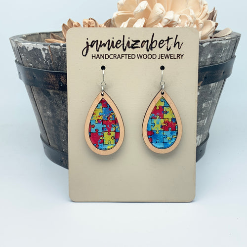 Beautiful Puzzle Autism Awareness Earrings