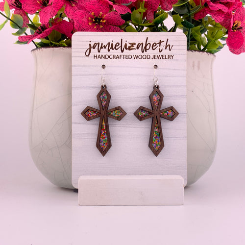 Divine Cross with Multicolored Acrylic