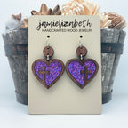 Heart Cross Hoop w/ Purple Acrylic - Earrings