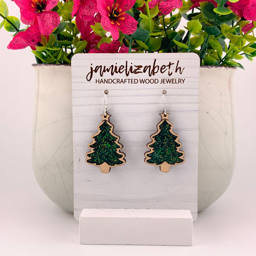 Emerald Glitter Trees