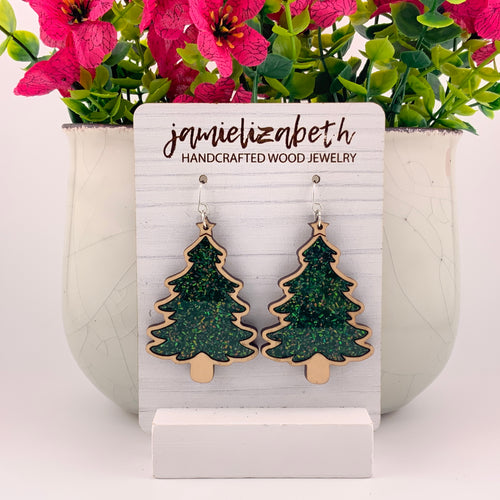 Emerald Glitter Trees