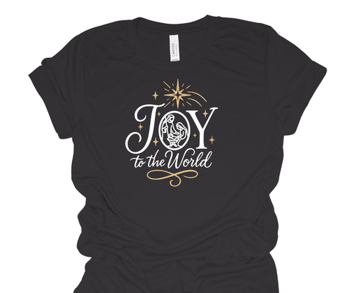 Joy to the World Short Sleeve Shirt - Dark Grey