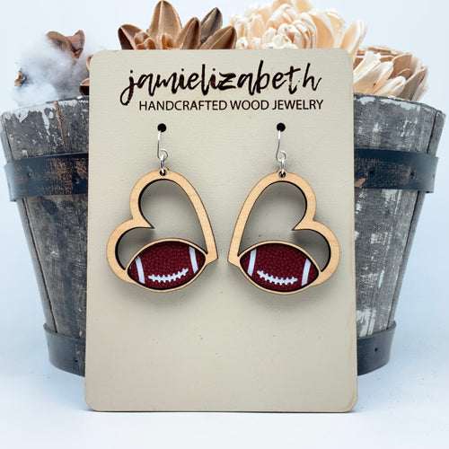 Football Hearts (can be customized) - Earrings
