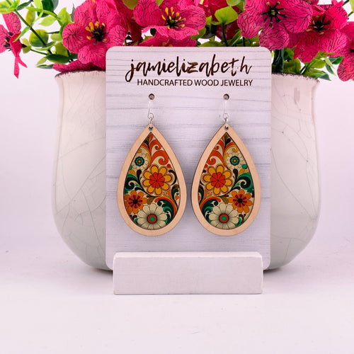 Flower Power Teardrop Earrings | ’70s Throwback