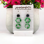 Green and White Geo Drops
