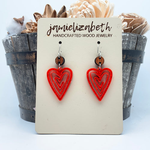 Radiant Red Doodle Hearts - (Vault)