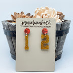 Personalized Number Basketball - Earrings