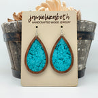 Turquoise Print Acrylic Teardrops (Vault)
