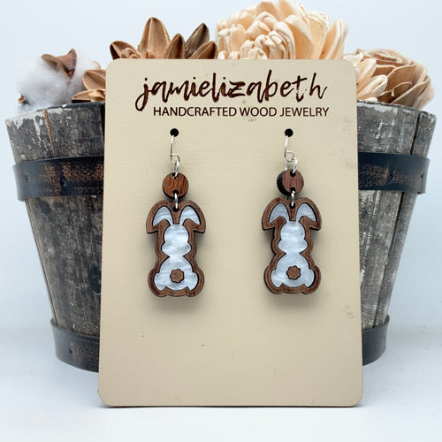 White Swirl Bunny Babe - Earrings (Vault)