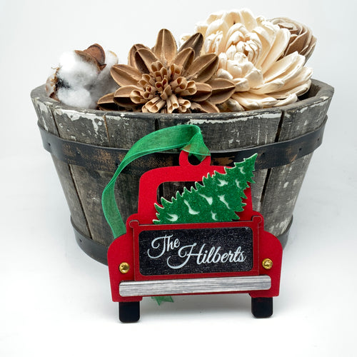 Christmas Trucks! Jamielizabeth Christmas Ornament (Can be Personalized on the Front)