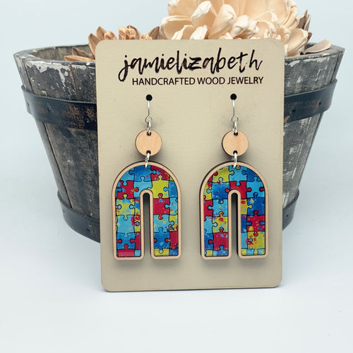 Beautiful Puzzle Autism Awareness Earrings