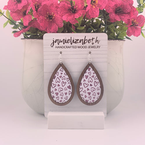 White and Pink Peek-a-Boo Glitter Hearts