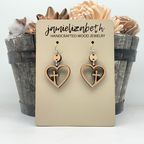 Heart Cross Hoops - Earrings