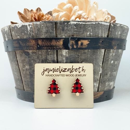Buffalo Plaid Christmas Tree - Earrings or Necklace (Vault)