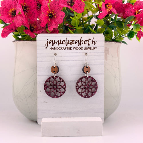 Maroon Glitter Mandala