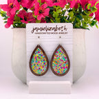 Pink Gold and Teal Teardrops