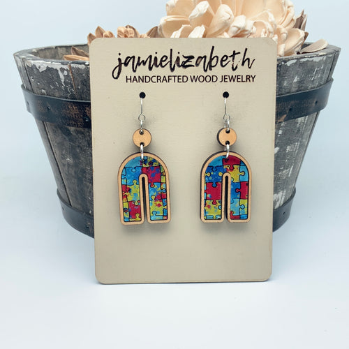 Beautiful Puzzle Autism Awareness Earrings