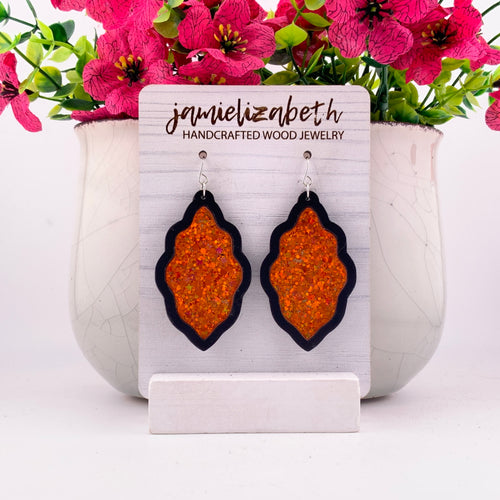 Pumpkin Spice Glitter Earrings