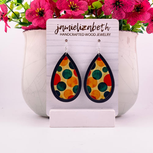 Retro Dots Teardrop Earrings | ’70s Throwback