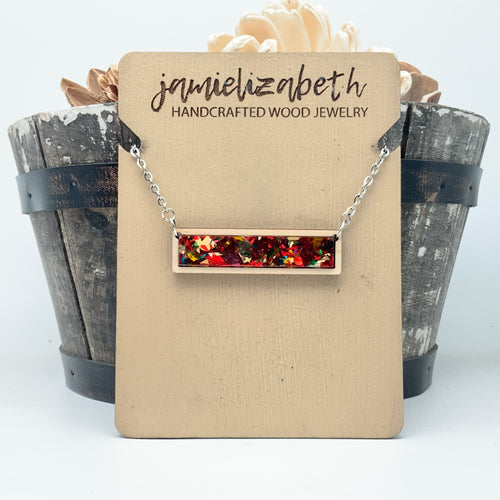 Red Confetti Acrylic Teardrops & Bars (Vault)