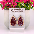 Maroon Snowflake Teardrops