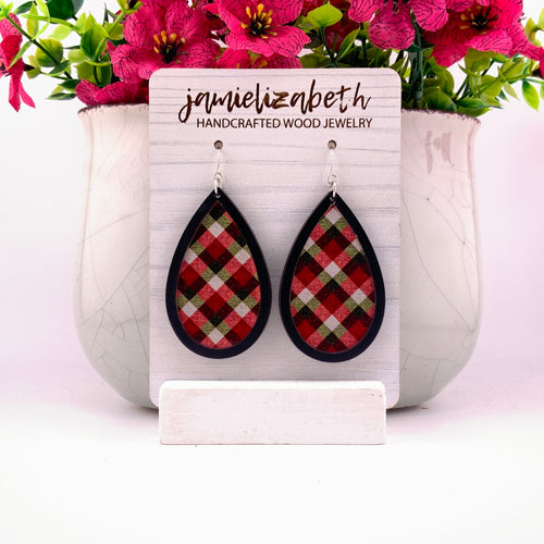 Berry Cozy Plaid Earrings
