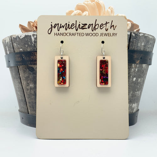 Red Confetti Acrylic Teardrops & Bars (Vault)