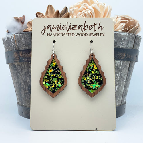 Green Glam Acrylic - Earrings (Vault)