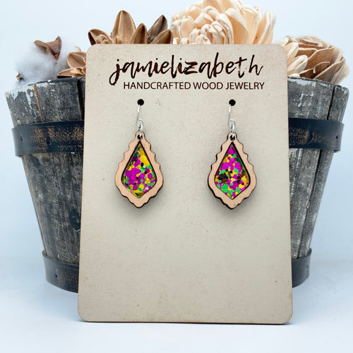 Mardi Gras Acrylic - Earrings