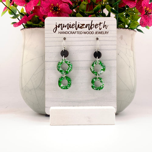 Green and White Geo Drops