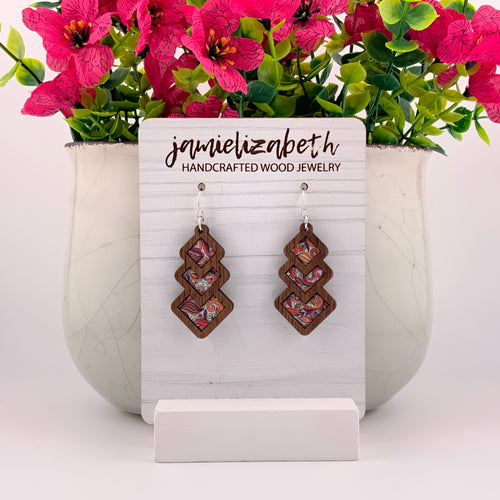 Fall Swirl Diamond Drops and Teardrops