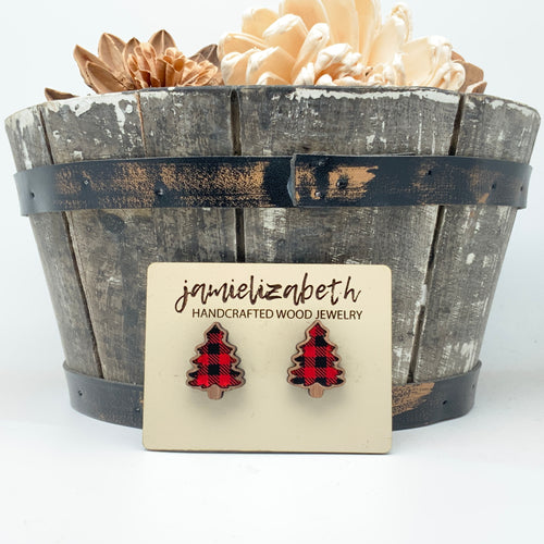 Buffalo Plaid Christmas Tree - Earrings or Necklace (Vault)