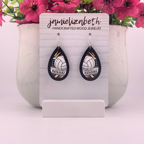 Build Your Own Volleyball Spirit Earrings - Custom School Colors