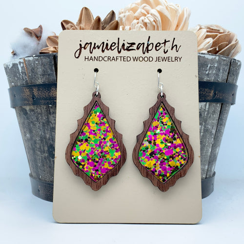 Mardi Gras Acrylic - Earrings