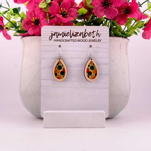 Retro Dots Teardrop Earrings | ’70s Throwback