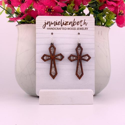 Divine Cross with Silver Striped Acrylic