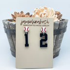 Personalized Number Baseball - Earrings