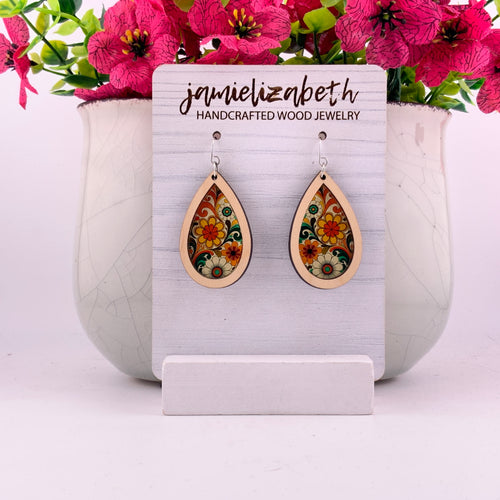 Flower Power Teardrop Earrings | ’70s Throwback