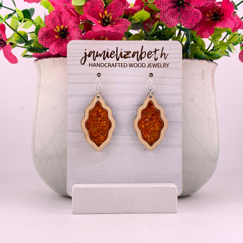 Pumpkin Spice Glitter Earrings