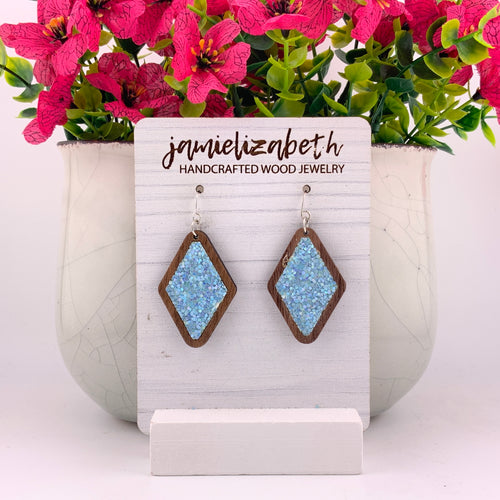 Light Blue Glitter Diamonds