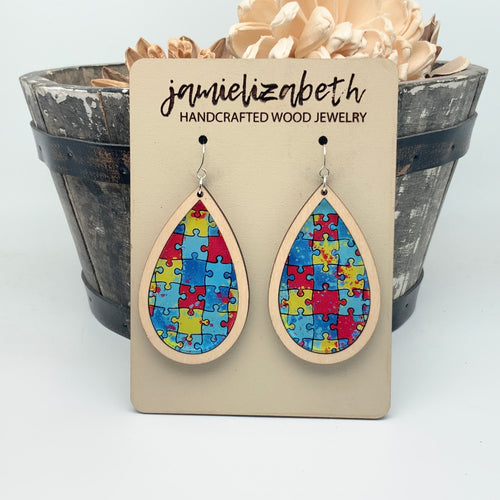 Beautiful Puzzle Autism Awareness Earrings