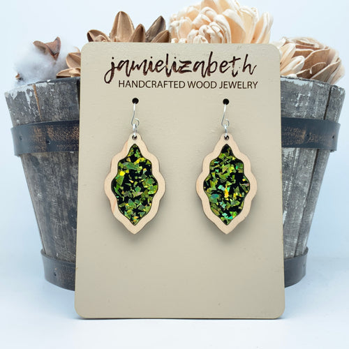 Green Glam Acrylic - Earrings (Vault)