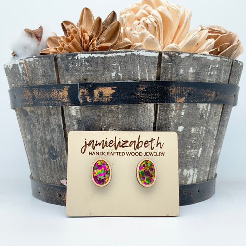 Mardi Gras Acrylic - Earrings