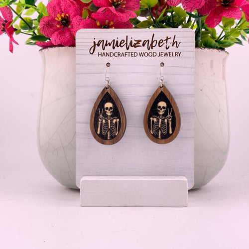 Peace Skelly Earrings