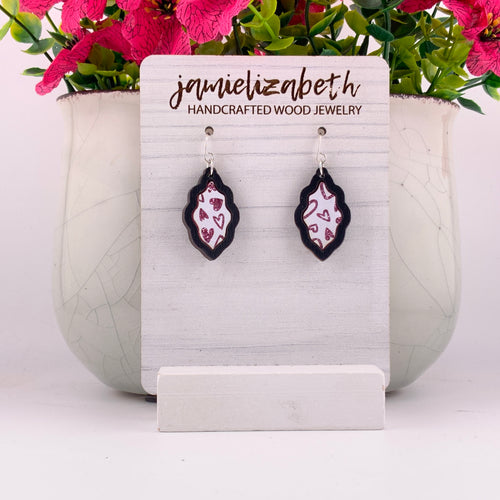 White and Pink Peek-a-Boo Glitter Hearts