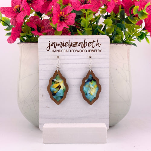 Turquoise watercolor Leaves