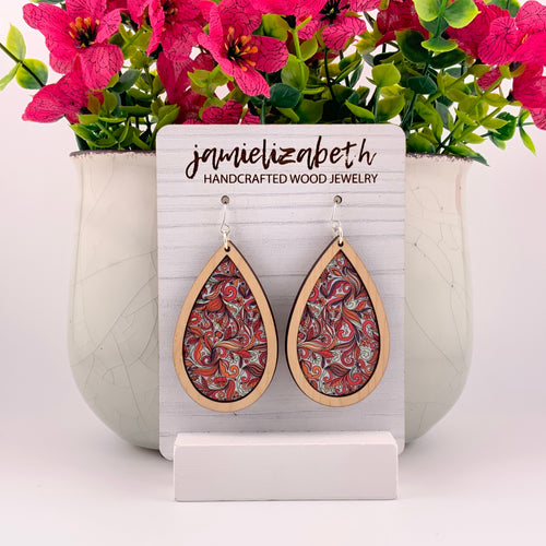 Fall Swirl Diamond Drops and Teardrops