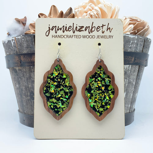 Green Glam Acrylic - Earrings (Vault)